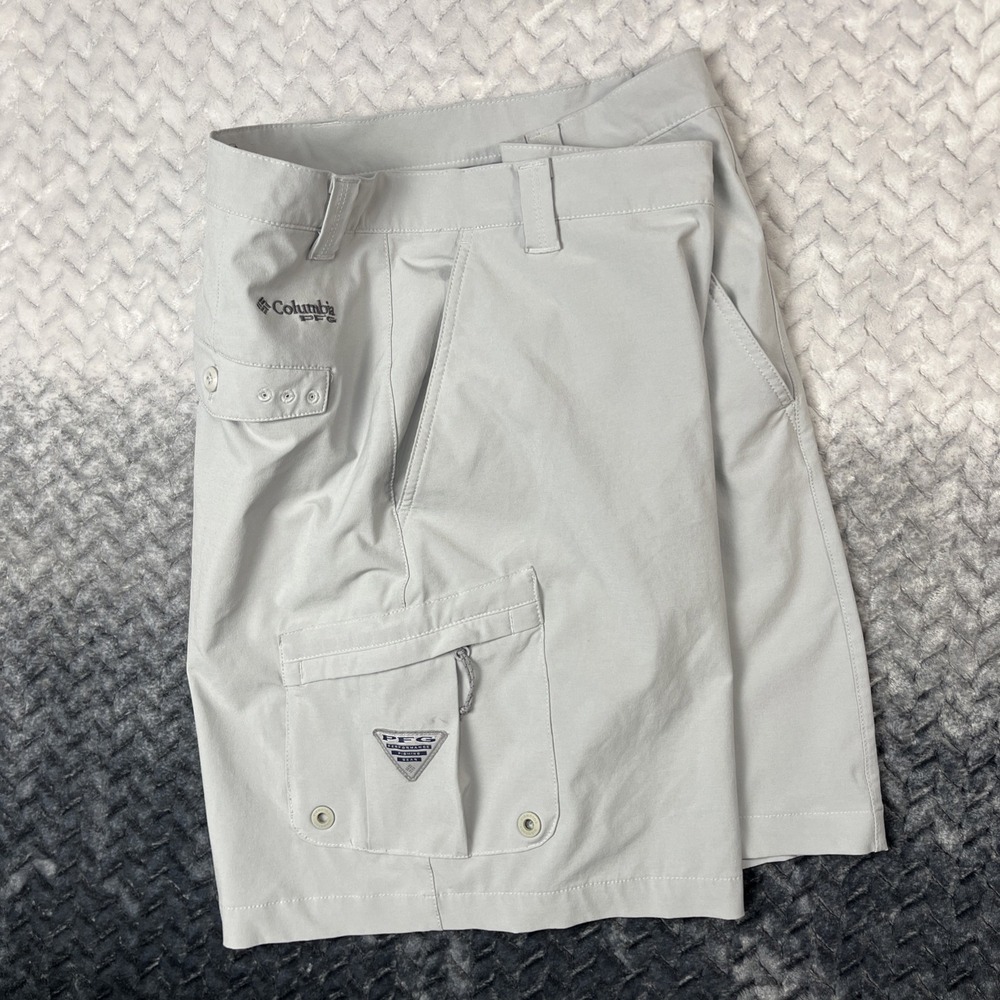 Columbia PFG Deep Waves Shorts Mens 38 Gray Omni Shade Outdoor Fishing Stretch - Picture 2 of 10